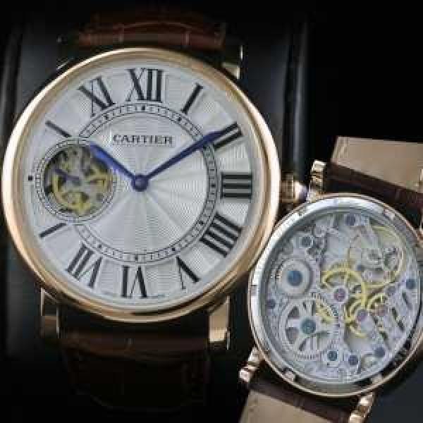 日本製クオーツ 2針新入荷 半自動卷  CARTIER カルティエ 男性用腕時計   44mm  メンズ腕時計