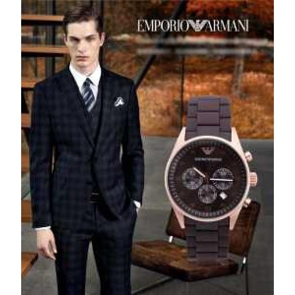 ARMANI アルマーニ 恋人腕時計 日付表示 日本製クオーツ 6針   メンズ腕時計