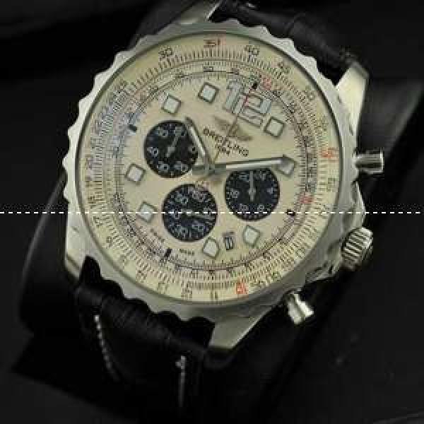 日本製クオーツVK ブライトリング★BREITLING メンズ腕時計 日付表示 夜光効果　レザー