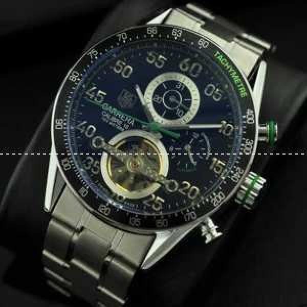 タグホイヤー【TAG HEUER】 メンズ腕時計 自動巻き 5針 トゥールビヨン 日付表示 月付表示 43.00mm ステンレス