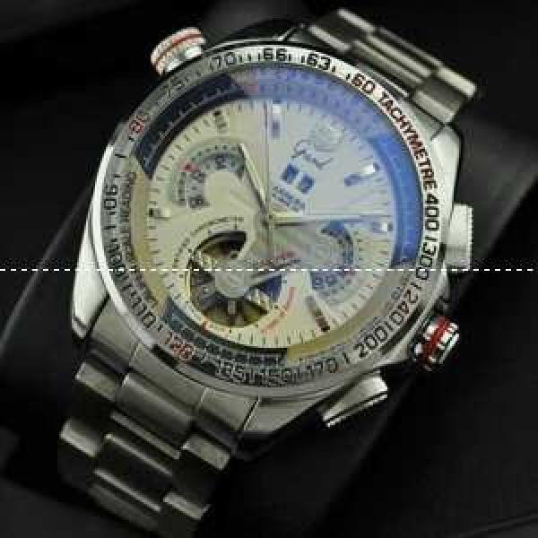 自動巻き Tourbillon タグホイヤー【TAG HEUER】 メンズ腕時計 日付表示 月付表示 45.45mm ステンレス シルバー