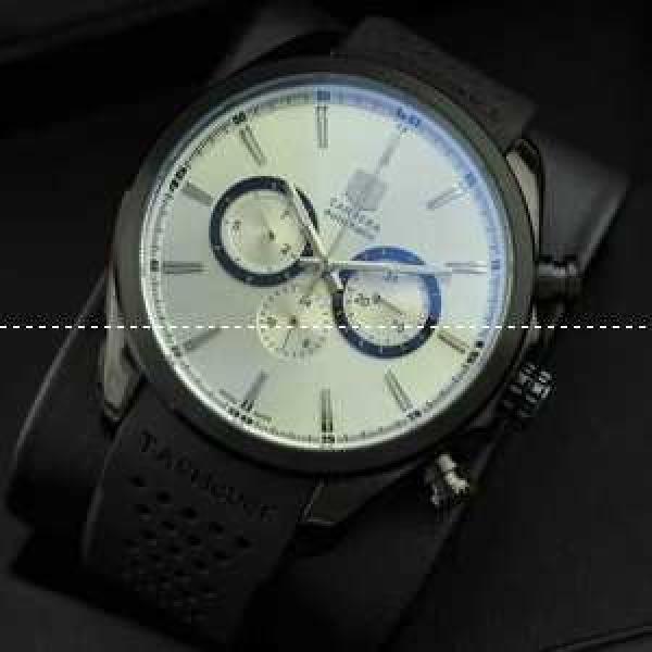 タグホイヤー【TAG HEUER】メンズ腕時計 6針クロノグラフ 日付表示 ラバー  BLACK