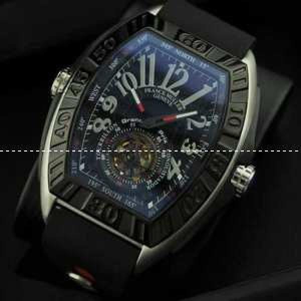 FRANCK MULLER フランクミュラー メンズ腕時計 自動巻き 2針 Tourbillon ラバー ブラック