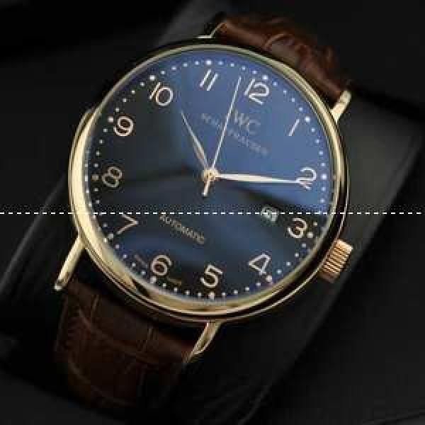自動巻き 3針クロノグラフ IWC クオーツ メンズ腕時計　日付表示 青文字盤 43.10mm サファイヤクリスタル風防