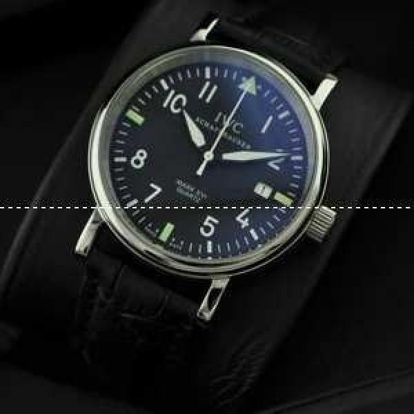IWC クオーツ メンズ腕時計　日本製クオーツ 3針クロノグラフ 日付表示 夜光効果 青文字盤 38.68mm