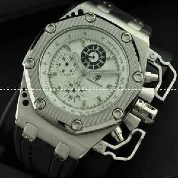 日本製クオーツ 6針クロノグラフ Audemars Piguetオーデマピゲ 腕時計 日付表示 ラバー
