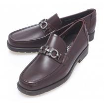 SALE開催 2026-14秋冬新作 FERRAGAMO フェラガモ レザーシュ...