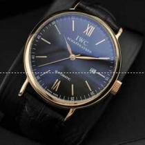 日本製クオーツ 3針クロノグラフ IWC クオーツ メンズ腕時計　日付表示 青文...
