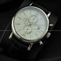 IWC クオーツ メンズ腕時計　日本製クオーツ 6針クロノグラフ ホワイト文字盤...