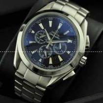 OMEGA オメガ 日本製クオーツ 6針クロノグラフ メンズ腕時計 日付表示 月付表示 ステンレス サファイヤクリスタル風防