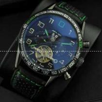 自動巻き タグホイヤー【TAG HEUER】 メンズ腕時計 Tourbillon トゥールビヨン日付表示 レザー 43.15mm BLACK