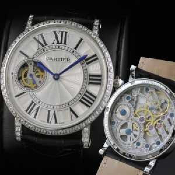 半自動卷  CARTIER カルティエ 男性用腕時計 日本製クオーツ 2針  44mm  メンズ腕時計