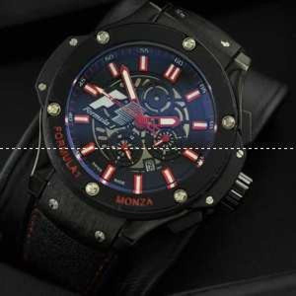 自動巻き Hublotウブロ メンズ腕時計  5針クロノグラフ 日付表示 ラバー 45.29mm BLACK サファイヤクリスタル風防