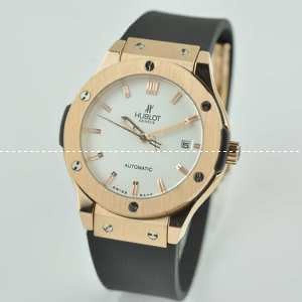 Hublotウブロ 女性用腕時計 自動巻き 3針クロノグラフ 日付表示 ラバー 38MM ブラック