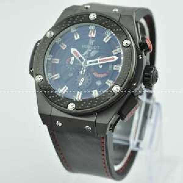 Hublotウブロ メンズ腕時計 日本製クオーツ 6針クロノグラフ 日付表示 52MM ラバー ブラック