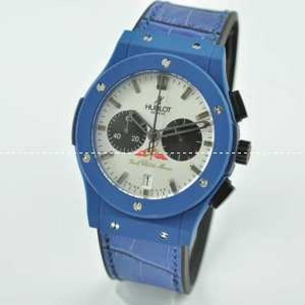 Hublotウブロ メンズ腕時計 日本製クオーツ 5針クロノグラフ 日付表示 サファイヤクリスタル風防 44MM ラバー