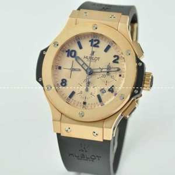 スイスムーブメンノ7750 Hublot ウブロ メンズ腕時計 自動巻き 6針 サファイヤクリスタル風防  ラバー ゴールド