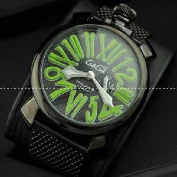 日本製クオーツ ガガミラノ腕時計 GaGaMILANO グリーン インデックス