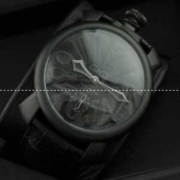 ガガミラノ腕時計 日本製クオーツ GaGaMILANO ブラック ケース ベルト