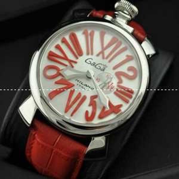 ガガミラノ腕時計 GaGaMILANO 日本製クオーツ マヌアーレ クロノ 48 SS(PVD) 男性用腕時計 サファイヤクリスタル風防 クォーツ