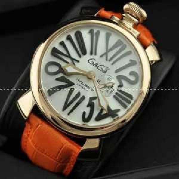 ガガミラノ腕時計 GaGaMILANO 日本製クオーツ  マヌアーレ クロノ 48 SS(PVD)  サファイヤクリスタル風防 クォーツ