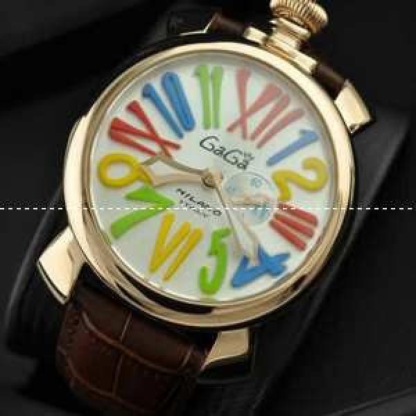 ガガミラノ腕時計 GaGaMILANO マヌアーレ クロノ 48 SS(PVD) サファイヤクリスタル風防 日本製クオーツ