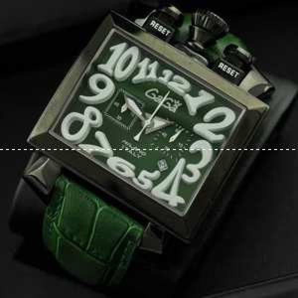ガガミラノ腕時計 日本製クオーツ GaGaMILANO 男性用腕時計 46.78X37.5mm 5針 クロノグラフ/日付表示/夜光効果