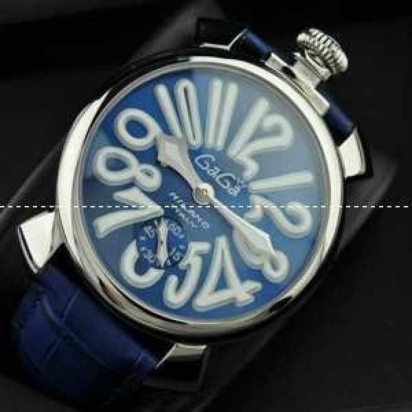 GaGaMILANO ガガミラノ腕時計 日本製クオーツ ブルー ベルト ホワイト インデックス 2針 機械式（手巻き）/夜光効果