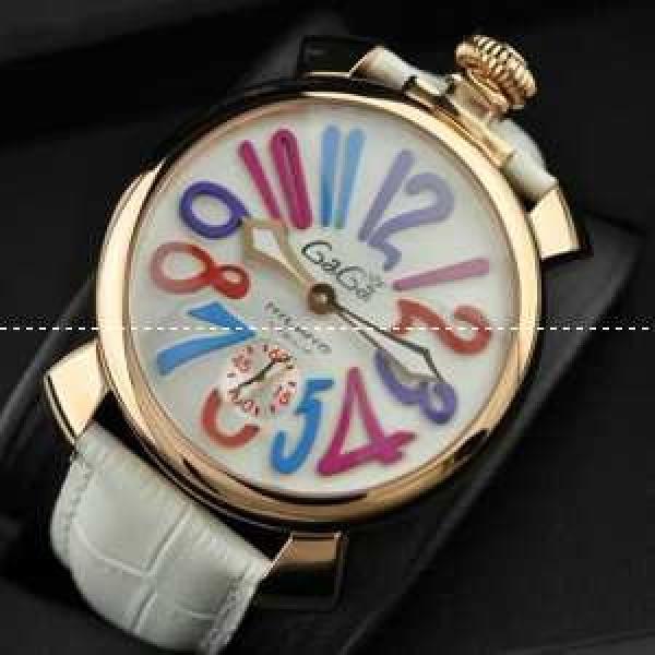 GaGaMILANO ガガミラノ腕時計 2針 機械式（手巻き）/夜光効果 マルチカラーインデックス インデックス ケース