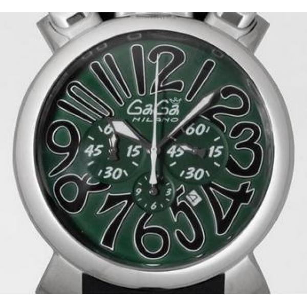 重量感もありガガミラノコピー マニュアーレ クロノ48mm　クォーツ 5050.6 ブラックラバー腕時計