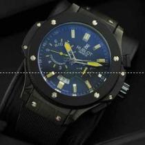 Hublotウブロ メンズ腕時計 自動巻き 5針クロノグラフ 日付表示 ラバー サファイヤクリスタル風防 ブラック