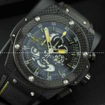 日本製クオーツ Hublotウブロ メンズ腕時計 5針クロノグラフ 44.8MM...