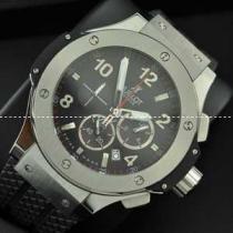 日本製クオーツ Hublotウブロ メンズ腕時計 6針クロノグラフ 日付表示 45MM
