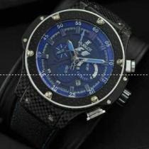 自動巻き 6針クロノグラフ Hublotウブロ メンズ腕時計 日付表示 ラバー ブラック