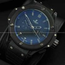 自動巻き Hublotウブロ メンズ腕時計  5針クロノグラフ日付表示 ラバー 45.28mm ブラック