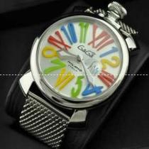 ガガミラノ腕時計 GaGaMILANO 男性用腕時計 日本製クオーツ マルチカラーインデックス ブラック