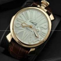 ガガミラノ腕時計 GaGaMILANO  マヌアーレ クロノ 48 SS(PVD) サファイヤクリスタル風防 ステンレス 日本製クオーツ