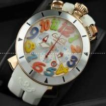 GaGaMILANO ガガミラノ腕時計 日本製クオーツ 日本製クオーツ　6針 　ホワイト ラバー