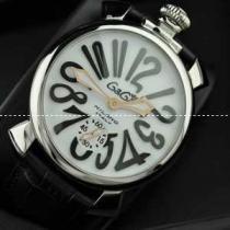 GaGaMILANO ガガミラノ腕時計 日本製クオーツ ホワイト ケース  ブラ...
