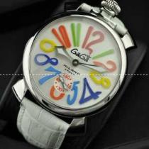GaGaMILANO ガガミラノ腕時計 ブルー ベルト 2針 機械式（手巻き）/...