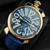 GaGaMILANO ガガミラノ腕時計 日本製クオーツ ブルー ベルト 2針 機械式（手巻き）/夜光効果