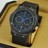 Hublotウブロ メンズ腕時計 日本製クオーツ 5針クロノグラフ 日付表示  ラバー 44MM BLACK