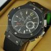 Hublotウブロ メンズ腕時計 日本製クオーツ 6針クロノグラフ 日付表示  ラバー 47MM ブラック