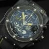 日本製クオーツ Hublotウブロ メンズ腕時計 5針クロノグラフ 44.8MM ブラック