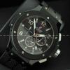 日本製クオーツ Hublotウブロ メンズ腕時計 6針クロノグラフ 日付表示 45MM ブラック