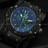 自動巻き 6針クロノグラフ Hublotウブロ メンズ腕時計 日付表示 サファイヤクリスタル風防 ラバー ブラック