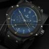自動巻き Hublotウブロ メンズ腕時計  5針クロノグラフ日付表示 ラバー 45.28mm ブラック