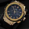 大活躍Hublotウブロ メンズ腕時計  5針クロノグラフ日付表示 ラバー 45.28mm ゴールド