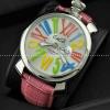 ガガミラノ腕時計 GaGaMILANO  マルチカラーインデックス ガガ ミラノ マヌアーレ クロノ 48 SS(PVD) レザー