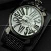 日本製クオーツ ガガミラノ腕時計 GaGaMILANO ブラック マルチカラーインデックス